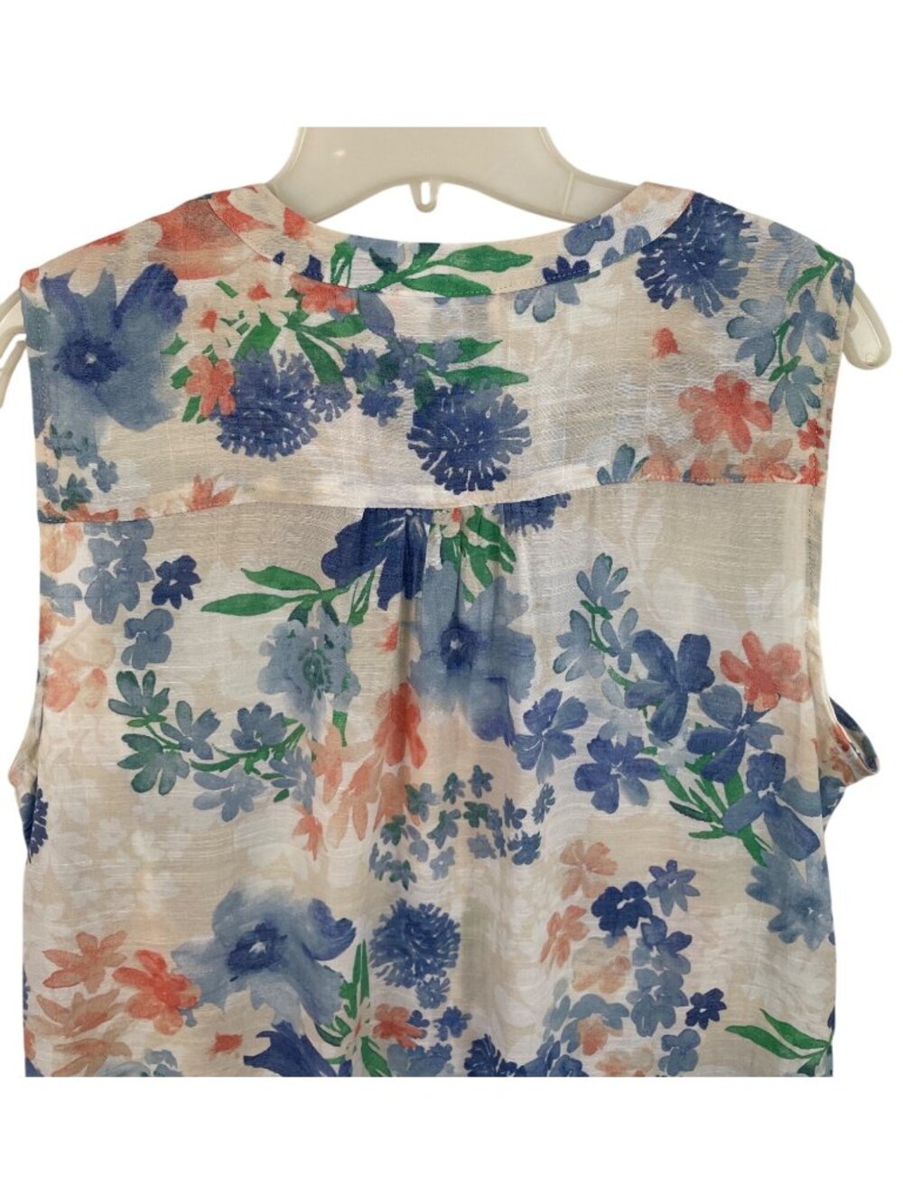 Zac & Rachel Floral Sleeveless Blouse With Front Tie Detail Size L - Picture 6 of 9